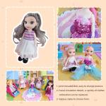 Huang Cheng Toys 6.3" Mini Girl Dolls, Include 10 Sets Handmade Doll Clothes, 5 Sets 6.3" Small Girl Dolls, 5 Pairs of Shoes