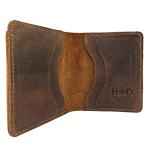 Hide & Drink, Bifold Wallet with Extra Layer, Slim, Thin Accessory For Pocket or Bag, Store Money, Cards & Cash, Full Grain Leather, Handmade, Bourbon Brown