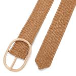 WOWOGO Straw Woven Rattan Wide Stretch Straw Belt Boho Braided Belts for Women