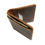 Hide & Drink, Bifold Wallet with Extra Layer, Slim, Thin Accessory For Pocket or Bag, Store Money, Cards & Cash, Full Grain Leather, Handmade, Bourbon Brown