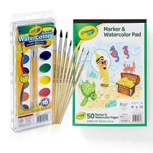 Watercolor Paint Set - 16 Watercolor Paint, 50 Sheets Watercolor Paper Pad, 8 Paint Brushes for Kids - Ultimate Water color Painting Kids Supplies Set, 10 Piece Set