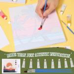 Nezyo 12 Sets Paint by Numbers with Frame for Adult Beginners Canvas, DIY Acrylic Paint by Number Canvas for Painting Party and Classroom Activity and Gift for Birthday, 8 x 8 Inch(Summer)