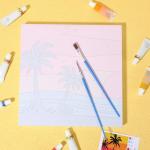 Nezyo 12 Sets Paint by Numbers with Frame for Adult Beginners Canvas, DIY Acrylic Paint by Number Canvas for Painting Party and Classroom Activity and Gift for Birthday, 8 x 8 Inch(Summer)