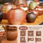 Pottery Ribs 6 Pack | Pottery Trimming Textured Art Tools | Pottery Foot Shaper Prep Tools | Plaster Sculpting Rib Membrane Removal Tool | for Carving Clay Molds Ceramics | Solid Beech Wood