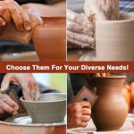 Pottery Ribs 6 Pack | Pottery Trimming Textured Art Tools | Pottery Foot Shaper Prep Tools | Plaster Sculpting Rib Membrane Removal Tool | for Carving Clay Molds Ceramics | Solid Beech Wood