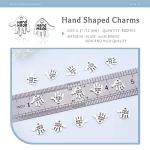 JIALEEY 100PCS Hand Shaped Charms Hand Made Tag Signs Charms Carved Silver Tone for Fashionable Jewelry Making Charms Findings Crafting Sewing