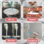 White Epoxy Sculpt Clay, 1 Pound Self-Hardening AB Epoxy Sculpt Clay for Sculpting, 2 Part Modeling Compound (A & B), Epoxy Clay Magic Sculpt for Sculpting, Modeling, Filling, Repairing