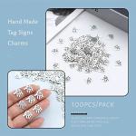 JIALEEY 100PCS Hand Shaped Charms Hand Made Tag Signs Charms Carved Silver Tone for Fashionable Jewelry Making Charms Findings Crafting Sewing