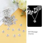 JIALEEY 100PCS Hand Shaped Charms Hand Made Tag Signs Charms Carved Silver Tone for Fashionable Jewelry Making Charms Findings Crafting Sewing