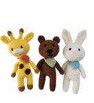 Crochet Bunny, Teddy Bear And Giraffe, Set of 3,Amigurumi Crochet Animal,Baby And Child Gift,Photo Prop,Baby Shower, Kids Stuffed Toy
