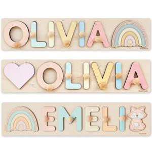 Name Puzzle With Pegs Personalized Wooden Name Puzzle Wooden Toys Custom Name Puzzle by BusyPuzzle Christmas Present Personalized Birthday Baby 1 Year Old Gifts Boy and Girl Easter Gifts for Kids