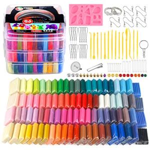 CiaraQ Polymer Clay Kit, Oven Bake Modeling Clay with Sculpting Tools, 86 Colors, 5.31 lb