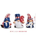 Hodao 3 Pcs Patriotic Gnomes Decorations USA Stars and Stripes Elf Gifts Handmade Gnomes Ornaments Home Decorations USA Election Gnomes Figurines National Day Memorial Day Ornaments Decor