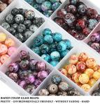 Glass Beads for Jewelry Making Kit, 8MM Bracelets Beads Making Set, Beading & Jewelry Necklace Making DIY Kit, with Spacer Beads for Adult DIY Bracelet Earrings Rings