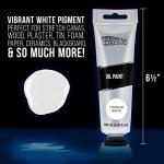 U.S. Art Supply Artists Oil Color Paint, Titanium White, 2 Extra-Large 100ml Tubes - Professional Grade, Excellent Tinting Strength, Mixable - Portrait Painting, Canvas, Wood Media - Student, Beginner