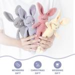 Moni's Choice Baby Stuffed Bunny Plush Easter Gifts Handmade Stuffed Animal Knitted Doll Baby Sleep Toy Newborn (Cream)