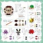 6Pcs Animal Crochet Kit, 2024 DIY Crochet Starter Kit for Beginners Adults and Kids , Crochet Set to Make Animals Dolls, Learn to Knitting Art Craft with Video Tutorials,Birthday Gift, Holiday Gift