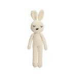 Baby Rattle Crochet White Bunny Doll Baby Toys Handmade Newborn Toy Early Development Grips Stuffed Animal Organic Rattle (Bunny Doll)