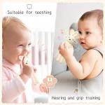 Baby Rattle Crochet White Bunny Doll Baby Toys Handmade Newborn Toy Early Development Grips Stuffed Animal Organic Rattle (Bunny Doll)