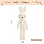 Baby Rattle Crochet White Bunny Doll Baby Toys Handmade Newborn Toy Early Development Grips Stuffed Animal Organic Rattle (Bunny Doll)