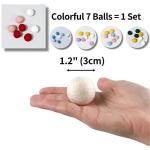 [Kitteney] (7 Count) 100% Australian Wool Felt Ball Toys for Cats and Kittens Handmade Colorful Cat Wool Ball Set, Comfy Pet Supplies Set of 7, Pink Yellow Skyblue, 7 pieces