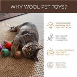 Hustle & Blush Love Ewe Pet Supplies, Cat Toys 100% New Zealand Wool Felt Ball Toys for Cats, Kittens, Small Pets, Handmade Colorful Planet Friendly Cat Wool Balls (2in Round), Pack of 3, Fish/Bird