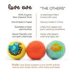 Hustle & Blush Love Ewe Pet Supplies, Cat Toys 100% New Zealand Wool Felt Ball Toys for Cats, Kittens, Small Pets, Handmade Colorful Planet Friendly Cat Wool Balls (2in Round), Pack of 3, Fish/Bird