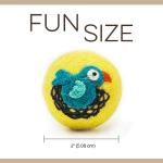 Hustle & Blush Love Ewe Pet Supplies, Cat Toys 100% New Zealand Wool Felt Ball Toys for Cats, Kittens, Small Pets, Handmade Colorful Planet Friendly Cat Wool Balls (2in Round), Pack of 3, Fish/Bird