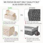 Mkono Macrame Storage Baskets Boho Decor Box Handmade Woven Decorative Countertop Toilet Tank Shelf Cabinet Organizer for Bedroom Livingroom Home, Set of 2, Ivory