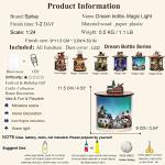 Spilay Dollhouse DIY Miniature Wooden Furniture Kit,Mini Handmade Doll House Model with Dust Cover & LED,1:24 Scale Creative Woodcrafts Toys for Adult Friend Lover Birthday Gift (Magic Light)