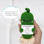 utosday Handmade Emotional Support Pickled Cucumber Gift, Cute Crochet Christmas Pickle Knitting Doll Ornaments, Funny Reduce Pressure Pickle Toy (1pcs)
