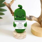 utosday Handmade Emotional Support Pickled Cucumber Gift, Cute Crochet Christmas Pickle Knitting Doll Ornaments, Funny Reduce Pressure Pickle Toy (1pcs)