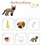 JACYUIG Cat Sewing Craft Kit DIY Kids Craft and Sew Set Kids Sewing Crafts for Girls and Boys Felt Sewing Craft Kit DIY Sewing Plush Animals for Beginner