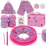 PREBOX Beginner Hat Scarf Loom Kits for Kids - Knitting DIY Craft for Girls Teens Adults, Birthday Christmas Gifts with Storage Bags Yarns Hook Needle