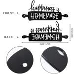 Funrous Kitchen Wall Art Decor Happiness Is Homemade Metal Sign Rustic Farmhouse Kitchen Decor Hanging Kitchen Decorative Signs and Plaques for Home Dining Garden Room 13.8 x 6.3 Inch (Black)