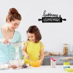 Funrous Kitchen Wall Art Decor Happiness Is Homemade Metal Sign Rustic Farmhouse Kitchen Decor Hanging Kitchen Decorative Signs and Plaques for Home Dining Garden Room 13.8 x 6.3 Inch (Black)