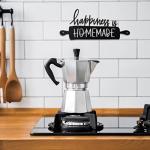 Funrous Kitchen Wall Art Decor Happiness Is Homemade Metal Sign Rustic Farmhouse Kitchen Decor Hanging Kitchen Decorative Signs and Plaques for Home Dining Garden Room 13.8 x 6.3 Inch (Black)