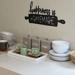Funrous Kitchen Wall Art Decor Happiness Is Homemade Metal Sign Rustic Farmhouse Kitchen Decor Hanging Kitchen Decorative Signs and Plaques for Home Dining Garden Room 13.8 x 6.3 Inch (Black)