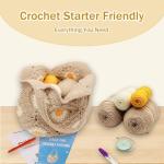 Uongeod Crochet Kit for Beginners Daisy Tote Bag DIY Knitting Kits of Daisy Tote Bag with Step-by-Step Video Tutorials Crochet Kit Beginners for Adults and Kids