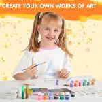 JOYIN 24 Magnetic Mini Tiles Art Kit, Creativity DIY Paint, Arts and Crafts for Kids, DIY Supplies for Party Favors, Family Activity, Birthday Present, Toys Gifts for Boys and Girls Ages3-12