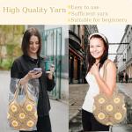 Uongeod Crochet Kit for Beginners Daisy Tote Bag DIY Knitting Kits of Daisy Tote Bag with Step-by-Step Video Tutorials Crochet Kit Beginners for Adults and Kids