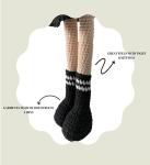 Tiny Things Wednesday Addams Style Handmade Crochet Knitted Doll, Halloween Accessory, Wednesday Addams Toy for Horror Lovers, Horror and Cuteness Together 12.6 inç