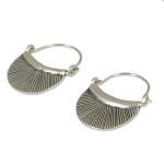 NOVICA Artisan Handmade Silver Hoop Earrings Fine No Stone Thailand [1 in L x 0.9 in W] 'Diva'