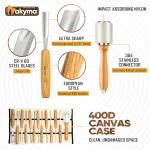 Wood Carving Kit, Wood Carving Set - Wood Carving Tools of 12 Wood Chisels with Canvas Case,Sharp Cr-V 60 Steel Blades, Wood Chisel Sets for Beginners and Professionals