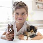 Conzy Russian Nesting Dolls for Kids, Stacking Wooden Handmade Matryoshka Dolls, 5 Piece Cute Cartoon Animal Pattern, Great Toy Gift for Girls Boys' Birthday or Home Decoration (Brown)