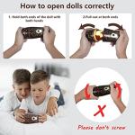 Conzy Russian Nesting Dolls for Kids, Stacking Wooden Handmade Matryoshka Dolls, 5 Piece Cute Cartoon Animal Pattern, Great Toy Gift for Girls Boys' Birthday or Home Decoration (Brown)