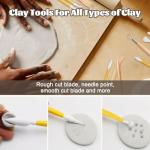 Air Dry Clay for Adults, Air-Dry Clay Starter Kit for Beginners Clay Kit, Home Made Pottery Set, DIY Air-Dry Clay Kit, Pottery Kit w/Paint Set, Varnish, 10 Paint, Brushes, Sponge