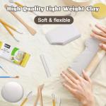 Air Dry Clay for Adults, Air-Dry Clay Starter Kit for Beginners Clay Kit, Home Made Pottery Set, DIY Air-Dry Clay Kit, Pottery Kit w/Paint Set, Varnish, 10 Paint, Brushes, Sponge