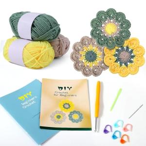 XANGNIER Crochet Beginners Kit,Crochet Starter Kit with Step-by-Step Video Tutorials and Yarns,Hook,Accessories,Learn to Crochet Beginners Kits for Adults and Kid,DIY Arts,Crafts Knitting Supplies
