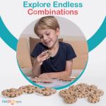 MANN MAGNETS Gears Toys for Kids - 8 Pcs Stacking Gears, Beech Wood and Neodymium Magnet, Handmade Magnetic Gears for Kids, STEM Activity Toy Set, Spinning Toys for Toddlers 3 Years and Above